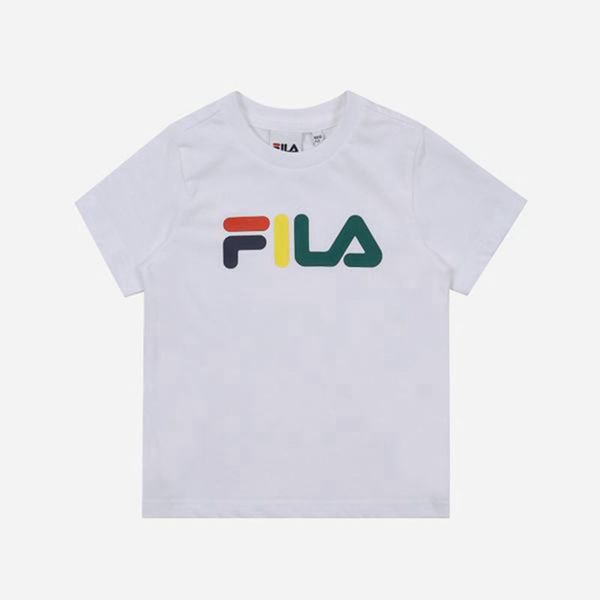 Camisetas Manga Corta Fila Niños Blancas - Colorful Crew Neck S/S - España 987413DYP